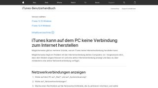 
                            8. iTunes kann auf dem PC keine Verbindung zum Internet herstellen ...