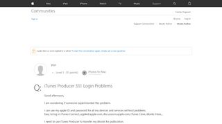 
                            11. iTunes Producer 3.1.1 Login Problems - Apple Community