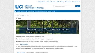 
                            11. iTunes U — Office of Information Technology - UCI OIT