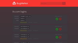 
                            10. itv.com logins - BugMeNot