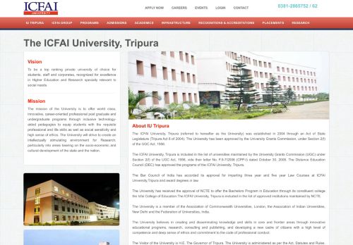 
                            4. IU Tripura - ICFAI University