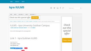 
                            10. IULMS - Iqra University Gulshan Campus | Iqra IULMS