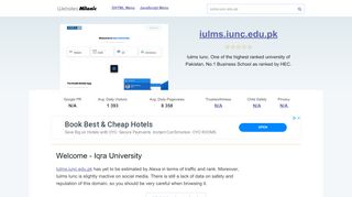 
                            6. Iulms.iunc.edu.pk website. Welcome - Iqra University.