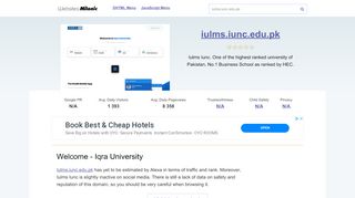 
                            13. Iulms.iunc.edu.pk website. Welcome - Iqra University.