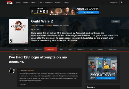 
                            6. I've had 128 login attempts on my account. - Guild Wars 2 - Giant Bomb