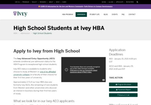 
                            8. Ivey AEO - Apply From High School Today | Ivey HBA