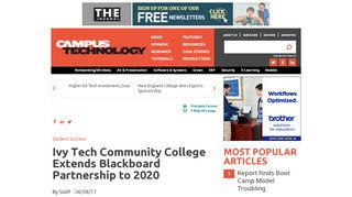 
                            13. Ivy Tech Community College Extends Blackboard Partnership to 2020