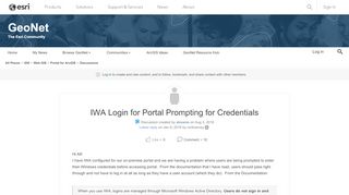 
                            11. IWA Login for Portal Prompting for Credentials | GeoNet