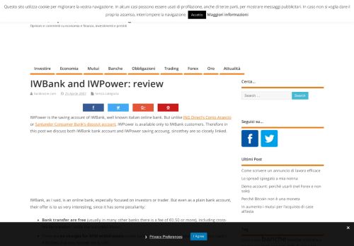 
                            9. IWBank and IWPower: review | Banche, Risparmio, Investimenti e ...