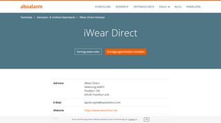 
                            4. iWear Direct Kündigungsadresse und Kontaktdaten - Aboalarm