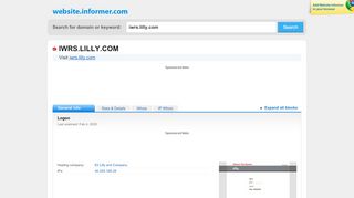 
                            6. iwrs.lilly.com at Website Informer. Logon. Visit Iwrs Lilly.