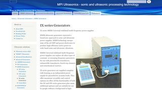 
                            9. IX series Generators | MPI Ultrasonics - sonic and ultrasonic ...