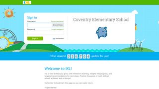 
                            8. IXL - Coventry Elementary School