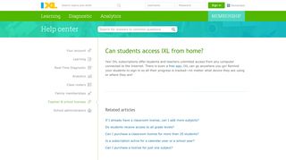 
                            13. IXL - Help Center: Can students access IXL from home?