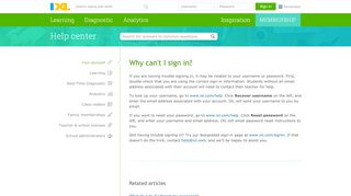 
                            5. IXL - Help Center: Why can't I sign in?