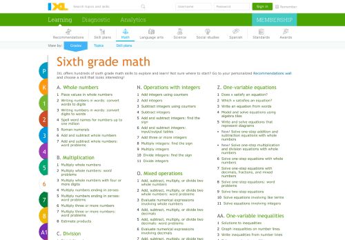 
                            4. IXL | Learn 6th grade math
