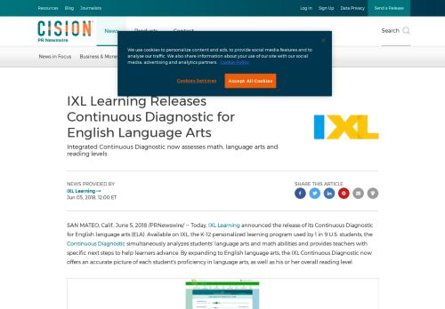
                            9. IXL Learning Releases Continuous Diagnostic for English ...