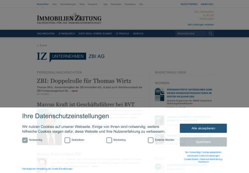 
                            9. IZ Unternehmen » ZBI AG - Immobilien Zeitung