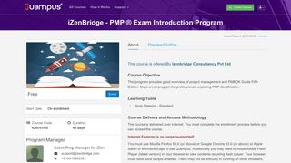 
                            6. iZenBridge - PMP ® Exam Introduction Program - Quampus