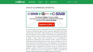 
                            4. Iziplay scommesse sportive calcio - Iziplay.it - Livetipsportal.com