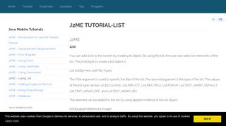 
                            8. J2ME tutorial-List - worldbestlearningcenter.com