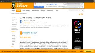 
                            7. J2ME: Using TextFields and Alerts - CodeProject