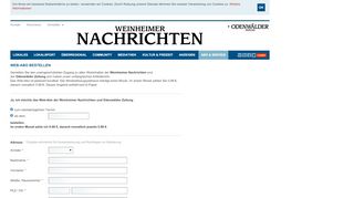 
                            12. Ja, ich möchte das Web-Abo der Weinheimer Nachrichten und ...