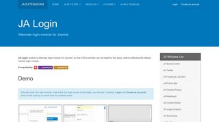 
                            4. JA Login - Demo - JoomlArt
