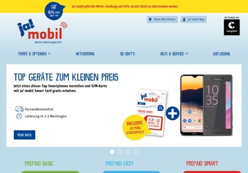 
                            13. ja! mobil: Prepaid telefonieren und surfen