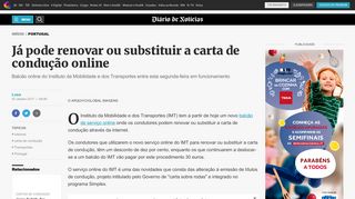 
                            9. Já pode renovar ou substituir a carta de condução online