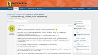 
                            1. JAAS mit Tomcat j_security_check Weiterleitung | tutorials.de