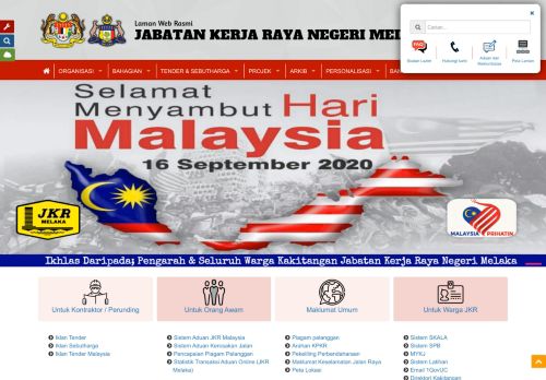
                            8. Jabatan Kerja Raya Negeri Melaka : Carta Organisasi
