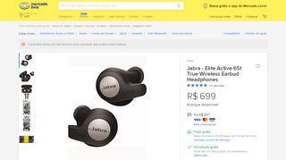 
                            8. Jabra Elite Active 65t True Wireless Earbud Headphones - R$ 1.619 ...
