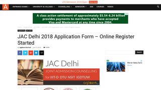 
                            8. JAC Delhi 2018 Application Form – Online Register Started | AglaSem ...