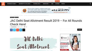 
                            7. JAC Delhi Seat Allotment Result 2018 – For Round 1, 2, 3, 4, 5, & 6 ...