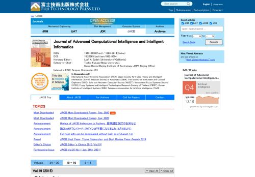 
                            13. JACIII | Fuji Technology Press Official Site : academic journal publisher