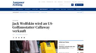 
                            13. Jack Wolfskin wird an US-Golfausstatter Callaway verkauft - Wirtschaft ...