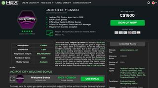 
                            8. Jackpot City Casino | Sign Up & Get JackpotCity €/$1600 FREE Bonus