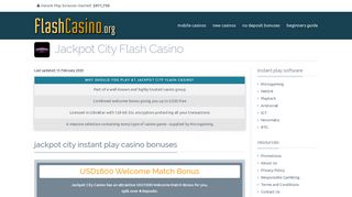 
                            6. Jackpot City Flash Casino - FlashCasino.org