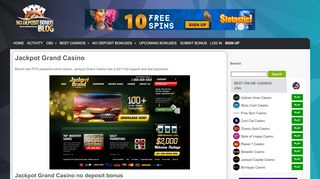 
                            1. Jackpot Grand Casino - No deposit bonus Blog