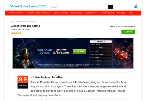 
                            7. Jackpot Paradise Casino – 100 Best Online Casinos 2019