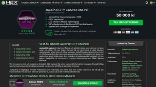 
                            10. JackpotCity Casino | Bonus: 16 000 kr | Recension & Betyg