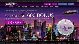 
                            6. JackpotCity Online Casino - Get €/$1600 FREE To Play Online Casino ...