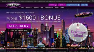 
                            1. JackpotCity Online kasino - Få inntil 16000kr ekstra å spille våre spill nå!