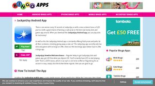 
                            8. Jackpotjoy Mobile App - Bingo Apps