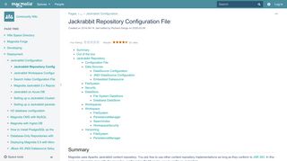 
                            11. Jackrabbit Repository Configuration File - Community Wiki - Magnolia