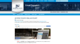 
                            13. Jackson State University | Email Support | ACCESS YOUR E-MAIL ...
