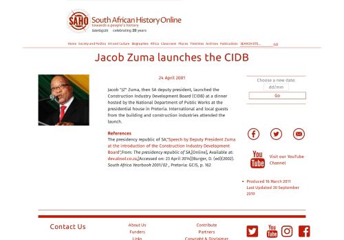 
                            9. Jacob Zuma launches the CIDB | South African History Online