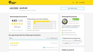 
                            4. jacob.de Bewertungen & Erfahrungen | Trusted Shops