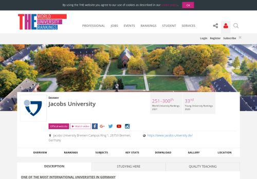 
                            6. Jacobs University World University Rankings | THE